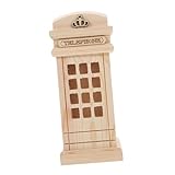 GARIOUANS 木製電話ボックス型貯箱 コインホルダー 幣入れ 小銭入れケース 取り出しやすい設計 室内装飾用現容器 大容量収納