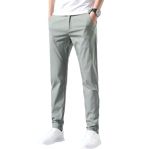 Mens Dress Pants Breathable Stretch Dress Golf Pants Blend Lightweight Slim-Fit Straight Leg Trousers Suit Pants