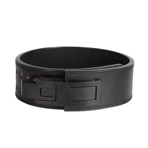 Cinturón ancho de levantamiento de pesas para hombres Fitness Gear Powerlifting Cinturón de palanca de protección (doble negro, S (70-85 cm)