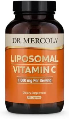 Mercola Liposomal Vitamin C Dietary Supplement, 1,000mg per Serving, 90 Servings (180 Capsules), Immune Support, Non GMO, Soy Free, Gluten Free