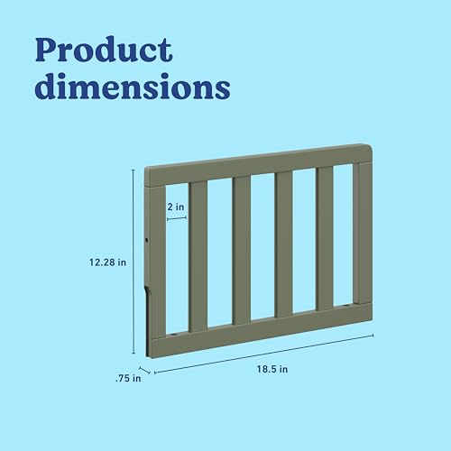 Image of Storkcraft & Graco Toddler Safety Guardrail with Slats (Olive) - GREENGUARD Gold Certified, Converts Compatible Storkcraft & Graco Crib to Toddler Bed, Each Guardrail Sold Individually