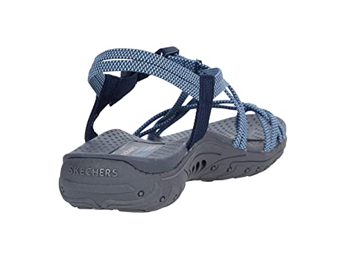 Skechers Women's Reggae-IRIE MON Sport Sandal, Navy/Blue, 6
