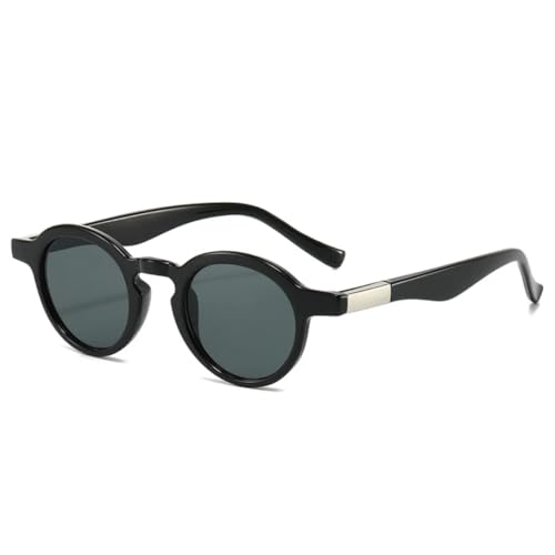 Lunettes de soleil rondes bicolores transparentes style punk rétro verres dégradés