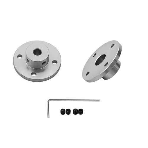 2Pcs 8mm Aluminium Alloy Flange Coupling Connector, Rigid Guide Model Coupler Accessory, Shaft Axis Fittings for DIY RC Model Motors