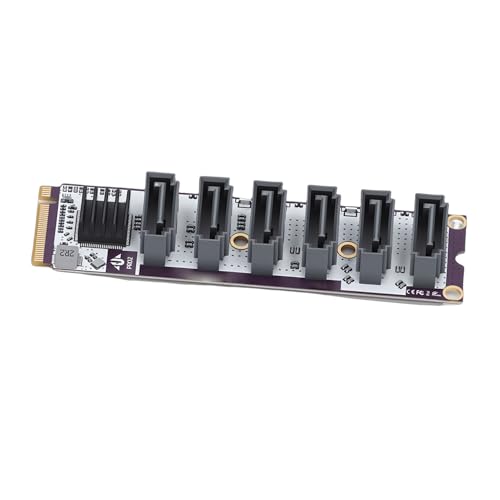 Pomya 6 Port Controller Card | PCIe 3.0 to 6Gbps M.2 M Key Adapter RTL9100 Chip Plug and Play for NAS miniatura 2