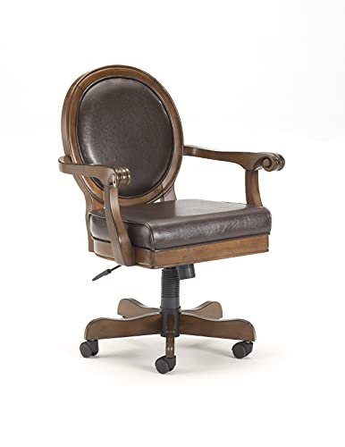 Hillsdale Warrington Wood Adjustable Swivel Caster Chair, Game, Rich Cherry