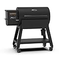 Louisiana Grills 1000 Black Label Series Portable Outdoor Bluetooth Pellet Grill with 2 Shelves, Locking Caster Wheels, and Digital WiFi Control