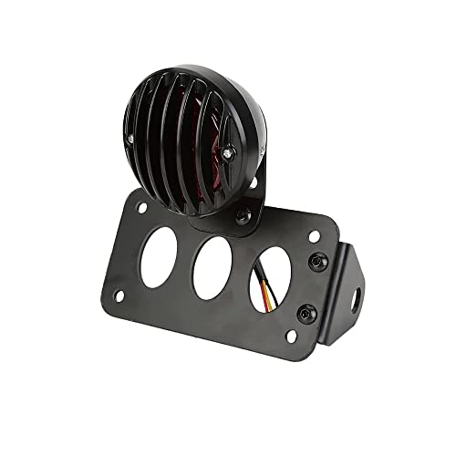 WASTUO Lampe arrière, latérale de Moto Noire, lumière de Frein, Support de Plaque d'immatriculation arrière pour Suzuki Yamaha Harley Bobber Chopper Cover