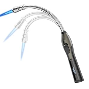 CooAoo Jet Stabfeuerzeug Gas Nachfüllbar Sturm Feuerzeug Lang Stab Sturmfeuerzeug Jetflamme Kaminfeuerzeug Langes Feuerzeug für Kamin, Kerzen, Grill, Lagerfuer, Gasherd, Windlichter (Ohne Butangas)