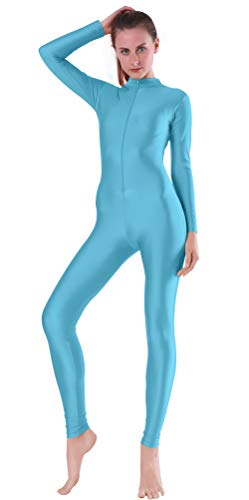 Image of speerise Women's Jumpsuits Long Sleeve Zipper Turtleneck One Piece Bodycon for Yoga Clubwear