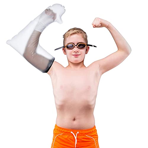 Protector de Escayola Impermeable, brazo impermeable de protección de yeso para niños, reutilizable funda protectora de yeso, adecuado para que...