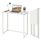 Dripex Mesa Escritorio Plegable, Mesa Ordenador, Compacte sense acoblament, Taula d'Estudi per a Casa Oficina, Escriptori per a computadora Manualitats, Blanca, 80 x 45 x 74 cm