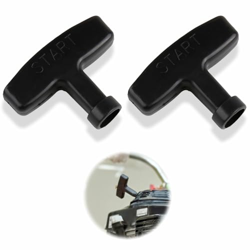 2 Stück Benzinmotor-Startergriff, Starter Griff, Seilzugstarter für Rasenmäher, Kettensäge, Generator, Starter Zubehör, Schwarz
