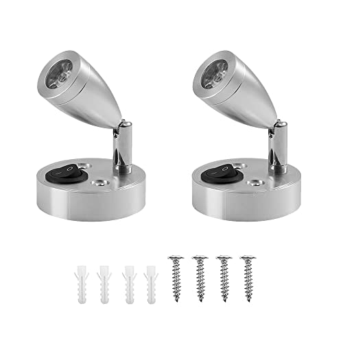 ADDLIVE 12V LED Spot Lampe de Lecture, 2 Pièces Lampes Dintérieur de Caravane, 3W Lampes de Lecture de Camping-car à LED avec Interrupteur, Auto LED Lumière Intérieure pour Camping-Car, Camper Van Cover