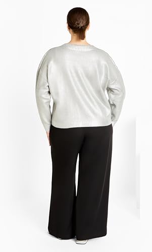 Image of City Chic Plus Size Jumper Iliana in Silver