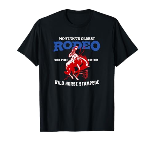 Wolf Point Montana Wild Horse Stampede Rodeo - Camiseta vintage Camiseta