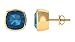 4,25 CT London Blue Topaz Ohrringe, 8 mm Kissen geschnitten London Blue Topaz Solitaire Stud Ohrringe, London Blue Topaz Gold Stud Ohrringe, 14K Gelbgold