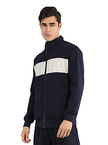 Image of CHKOKKO Fleece Men Winter Sports Running Zipper Collared Neck Stylish Jacket