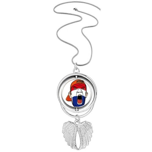Pendentif drapeau des Pays-Bas maquillage visage ailes d'ange bijou de peau