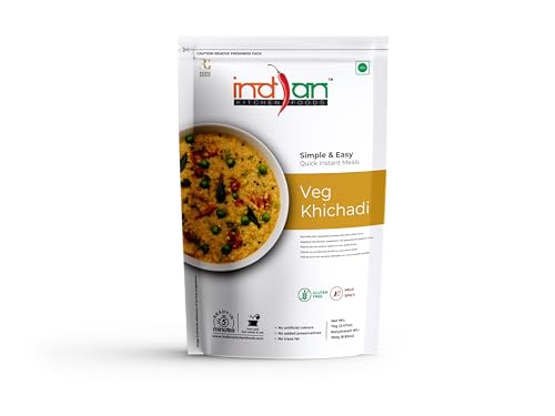 Image of Indian Kitchen Foods Instant Veg. Khichadi - Freeze Dried, Gluten-Free, Ready-to-Eat Indian Vegetarian Meal - Pack of 3