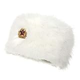 Soul Young Damen Fellmütze Pelzmütze Wintermütze Faux Fuchs Warm Weich Pelz mütze EINWEG Verpackung(Weiß&KGB)