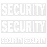 4 Pcs Heat Transfer Security Reflective Security Patch Heat Press DIY Design Iron on Shirts Jacket Vest for Vest Jacket Back, Small (5.6 x 1.5 in), Large (10.7 x 2.8 in)
