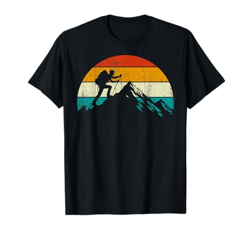 Climb on Mountain Hiking Retro Vintage Bouldering Climbing Camiseta