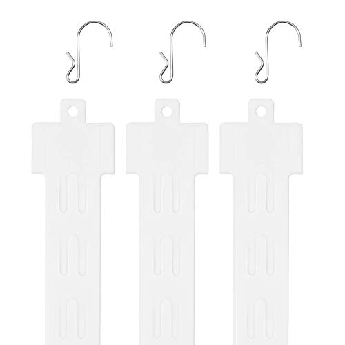 Pack Of 25 - 12 Station Hanging Merchandise Strips With S Hooks, 21" Plastic Display Merchandise Strips For Retail Display With Removable Header #TOP3