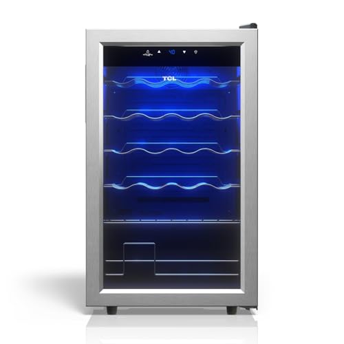 Image of TCL 24-Bottle Wine Cooler Mini Fridge with Glass Doors