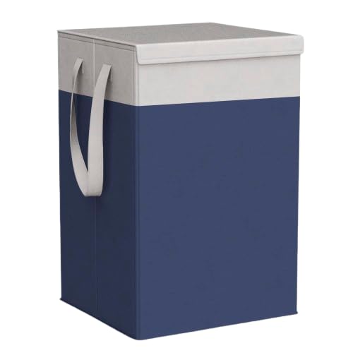 75L Laundry Bag for Clothes with Lid, Large Dirty Clothes Laundry Basket & Cloth Storage Bin, Used Clothes Organizer, Multipurpose Laundry Basket for Bedroom & Bathroom - Grey (Blue)-image-12
