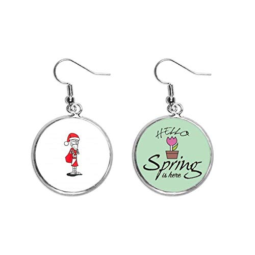 Pendientes de Navidad Santa Claus joyas de temporada con bolsa colgante y gorro de Horus
