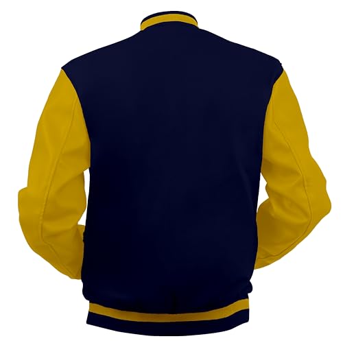 Image of Baseball Wool Letterman Varsity Faux Leather Sleeve For Men | Wool Varsity Bomber Jacket
