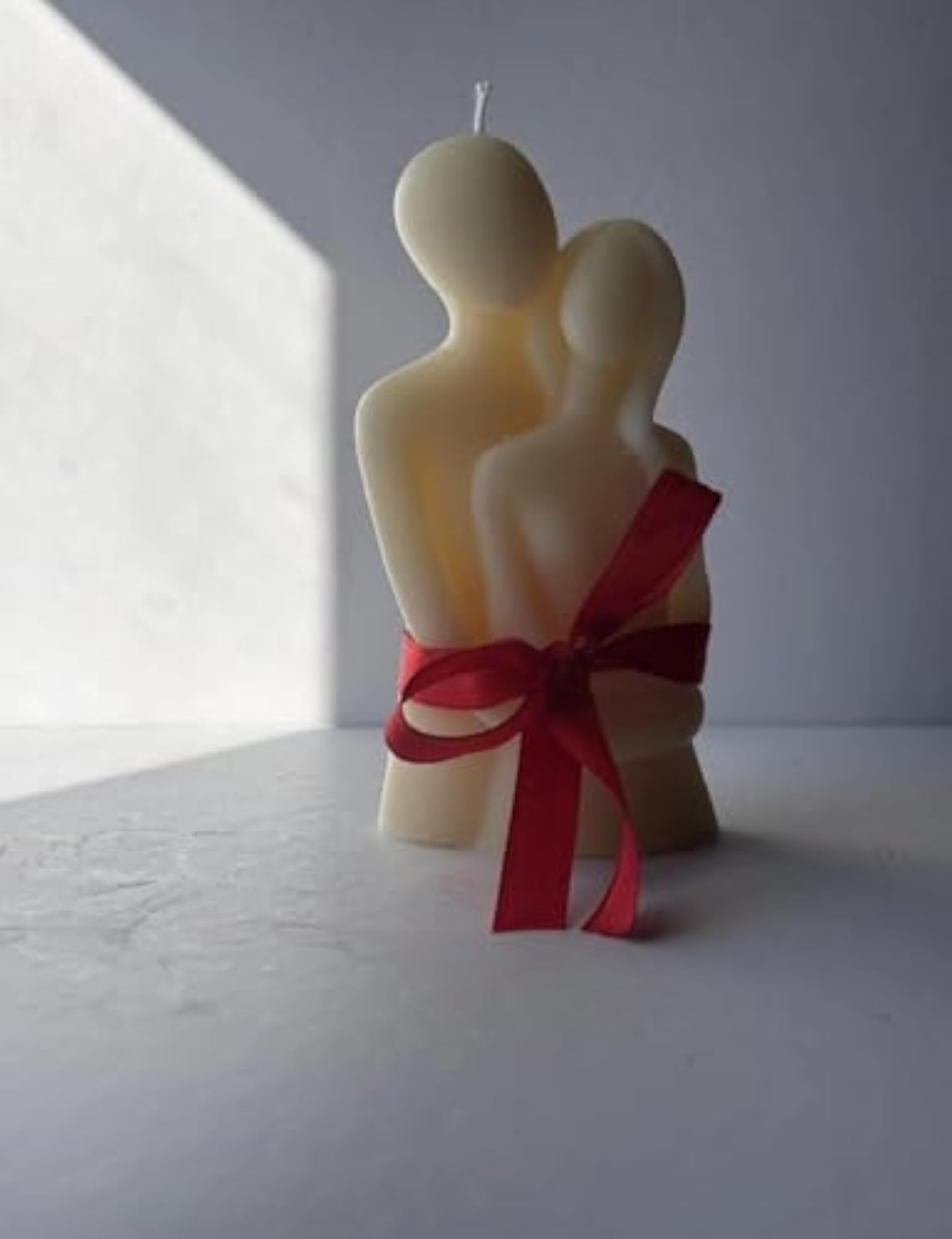 Decorative Couple Candle with Red Ribbon