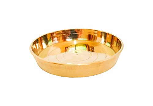 Image of Bhog /Prasad, Prasadam Brass Plate (Size 2.5 inch), Bowl Katori, Prashad Pital Thali for Pooja, Puja Items, Pooja Articles Small Size, Set of 2 (2, 2.5 inch)