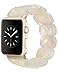 Heesch Compitable with Apple Watch White Band for Women Strectchy Resin Watchstrap for Apple Watch 38,40,41mm Wristband Bracelet for iWatch SE 7,6,5,4