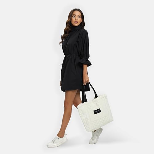 Image of SATINSAINT Large Tote Travel Bag for Women, Lightweight Quilted Carry-All Shoppers Tote for Travel, Work, Gym and Casual Use