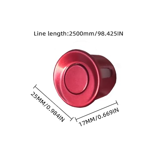 Image of LCD Parking Sensor Kit - Displays Data on Original Screen, Easy Rear Installation, Compatible with All Camera Formats (AHD, CVBS), 18 Probe Colors to Match Any Vehicle DarkRed