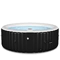 Goplus 4-6 Person Outdoor Spa Inflatable Hot Tub for Portable Jets Bubble Massage Relaxing with Accessories Set (4-Person, Black)