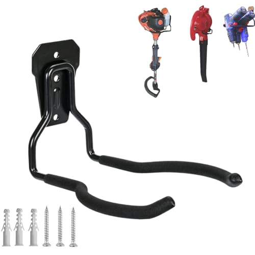 Soporte para desbrozadora, 1 pieza de soporte de pared para cortacésped, soporte de pared para desbrozadoras, colgador de metal para cortacéspedes de garaje, herramientas de jardín.