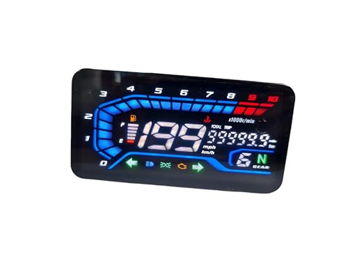 Compteur vitesse moto étanche avec grand écran numérique LED 12V