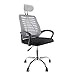 Mediawave Store - Chaise de bureau OFFIX3 modèle TOKYO avec repose-tête et bras, fauteuil pour bureau, chaise avec dossier ergonomique, hauteur réglable (gris)