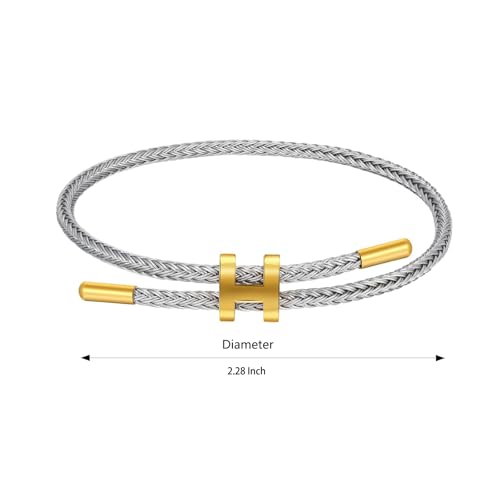 Image of AIMADE Bracelets for Women Adjustable Charm Bracelet, 18k Gold-plated Buckle Design Titanium Steel Wire Rope Women's Gift Jewelry