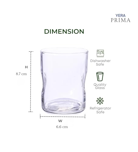 Image of Yera Prima Austin Zest Designer Tumbler Set of 4, 210 ml Each | Tumblers for Water, Cold Drinks, Juice | Dishwasher Safe | for Daily use & Gifting