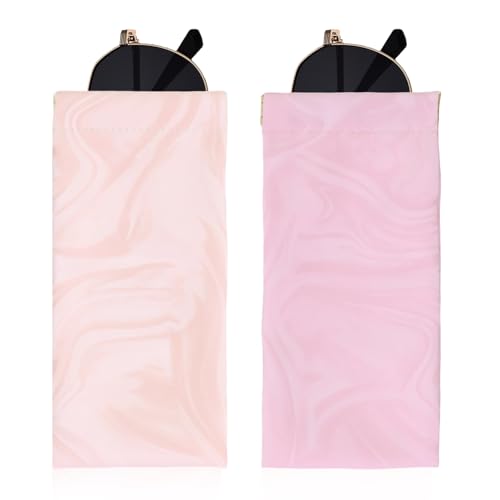 Image of Double Eyeglass Case Soft Dual Glasses Case for Women Men Travel Squeeze Top Sunglasses Cases Eyeglasses Pouch