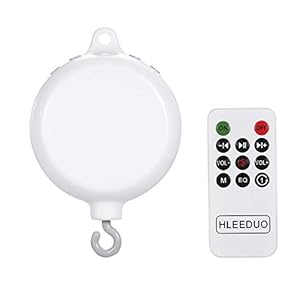 Decdeal Mobiele muziekdoos voor baby’s, muziekdoos met 128 MB TF-geheugenkaart, draaibare haak, 35 liedjes…