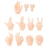 DIYEAH 6 Pares de manitas con Dedos diminutos para Hacer muñecas, Piezas de Repuesto para muñecas, Mini Palmas realistas móviles, articulaciones de plástico para Juguetes, Ideales para Manualidades,