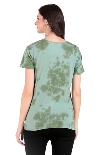 Image of Stories.Label Women 100% Cotton Printed Tshirt in Ribbed Neck Includes Plus Sizes, Regular Fit and Half Sleeves (Sizes Medium -5XL)