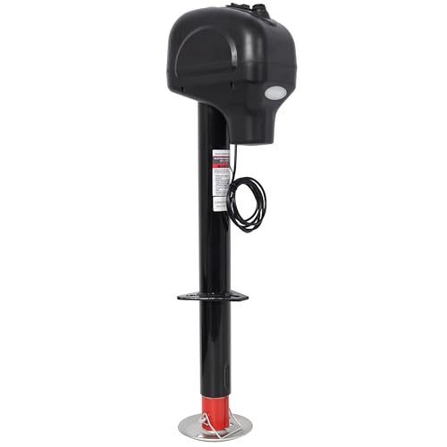 3500LB Electric Trailer Jack - Heavy Duty Electric Power Tongue Jack with Manual Crank Handle & Weatherproof Jack Cover | 12V DC 10