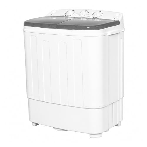 Image of Portable Washing Machine,18 lbs Capacity,Washer and Dryer Combo Machine for Homes & Apartments,Twin Tub Laundry Washer with Spin Cycle, GREY
