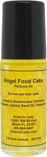 Angel Food Cake Perfume Oil, 1.0 Oz Portable Roll-On Fragrance with Long-Lasting Scent, Delightful Essential Oils and Jojoba Oil For Daily Use